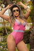 ONE PIECE PADDED SWIMSUIT WITH FASHION ELASTIC STRAP